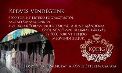 König Törzsvendég kártya